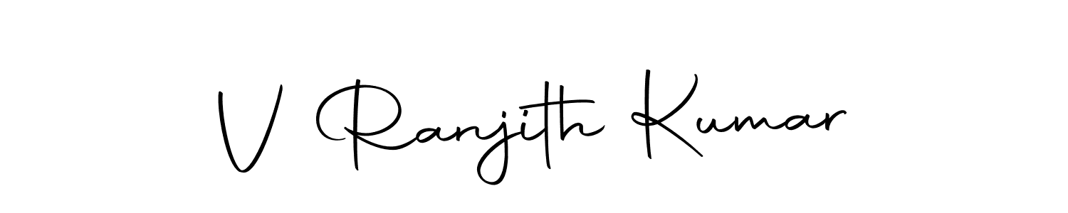 Create a beautiful signature design for name V Ranjith Kumar. With this signature (Autography-DOLnW) fonts, you can make a handwritten signature for free. V Ranjith Kumar signature style 10 images and pictures png