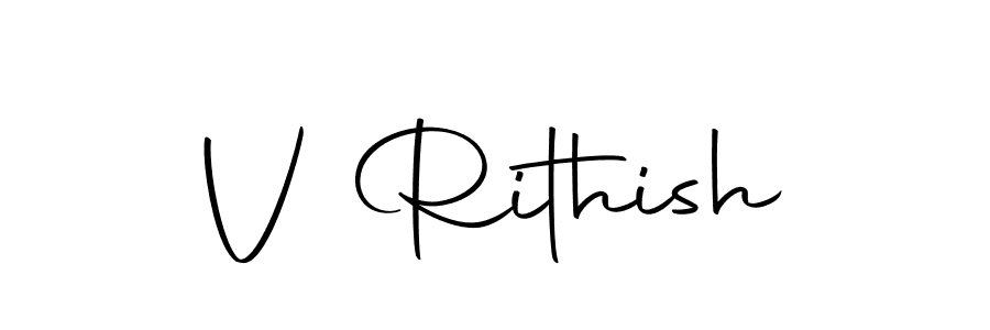 Design your own signature with our free online signature maker. With this signature software, you can create a handwritten (Autography-DOLnW) signature for name V Rithish. V Rithish signature style 10 images and pictures png
