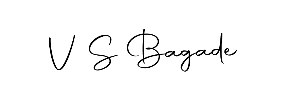 if you are searching for the best signature style for your name V S Bagade. so please give up your signature search. here we have designed multiple signature styles  using Autography-DOLnW. V S Bagade signature style 10 images and pictures png