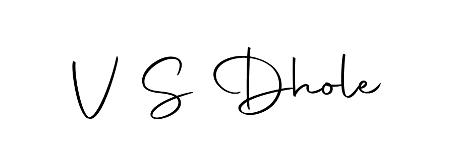 Create a beautiful signature design for name V S Dhole. With this signature (Autography-DOLnW) fonts, you can make a handwritten signature for free. V S Dhole signature style 10 images and pictures png