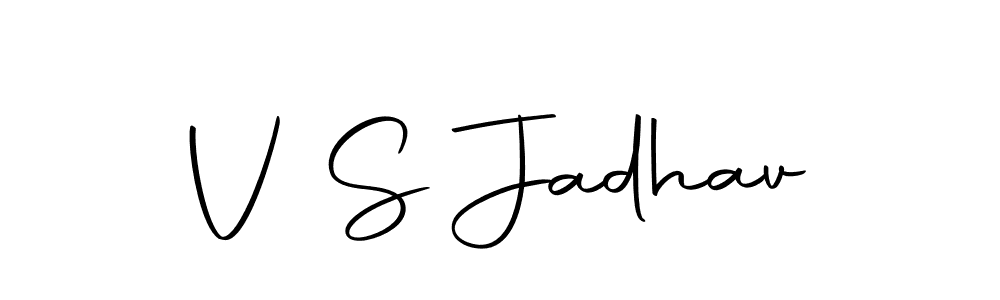 if you are searching for the best signature style for your name V S Jadhav. so please give up your signature search. here we have designed multiple signature styles  using Autography-DOLnW. V S Jadhav signature style 10 images and pictures png