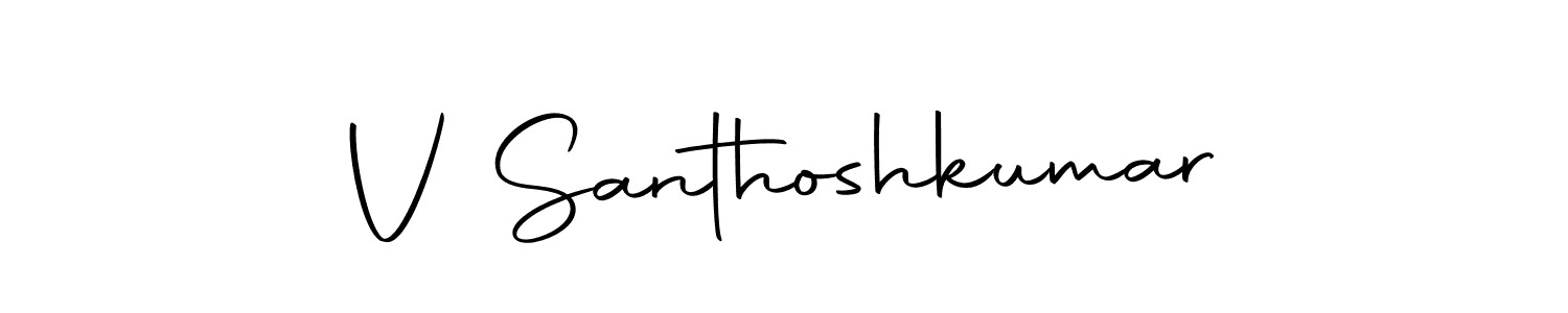 How to make V Santhoshkumar name signature. Use Autography-DOLnW style for creating short signs online. This is the latest handwritten sign. V Santhoshkumar signature style 10 images and pictures png