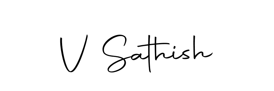 Create a beautiful signature design for name V Sathish. With this signature (Autography-DOLnW) fonts, you can make a handwritten signature for free. V Sathish signature style 10 images and pictures png