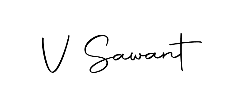 Create a beautiful signature design for name V Sawant. With this signature (Autography-DOLnW) fonts, you can make a handwritten signature for free. V Sawant signature style 10 images and pictures png