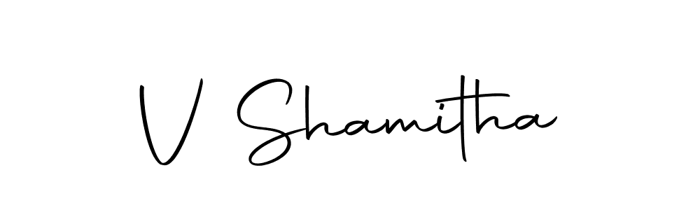 Also we have V Shamitha name is the best signature style. Create professional handwritten signature collection using Autography-DOLnW autograph style. V Shamitha signature style 10 images and pictures png