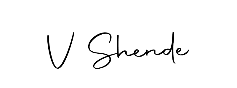 Design your own signature with our free online signature maker. With this signature software, you can create a handwritten (Autography-DOLnW) signature for name V Shende. V Shende signature style 10 images and pictures png