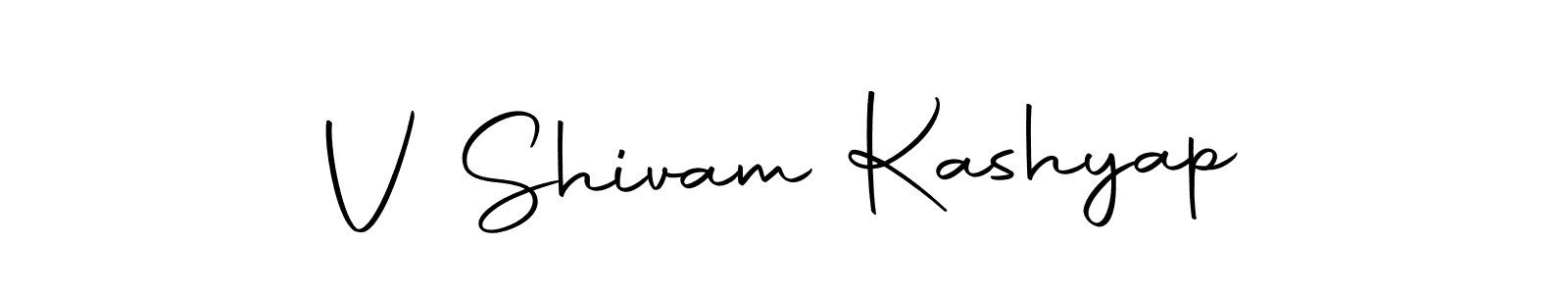 How to make V Shivam Kashyap name signature. Use Autography-DOLnW style for creating short signs online. This is the latest handwritten sign. V Shivam Kashyap signature style 10 images and pictures png