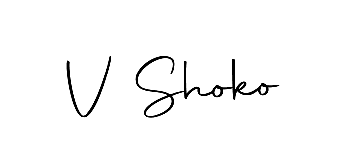 Create a beautiful signature design for name V Shoko. With this signature (Autography-DOLnW) fonts, you can make a handwritten signature for free. V Shoko signature style 10 images and pictures png