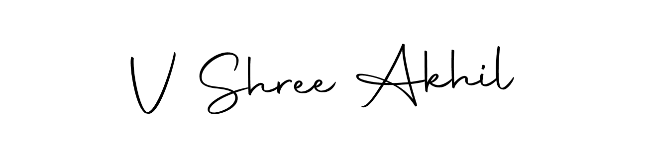 Design your own signature with our free online signature maker. With this signature software, you can create a handwritten (Autography-DOLnW) signature for name V Shree Akhil. V Shree Akhil signature style 10 images and pictures png