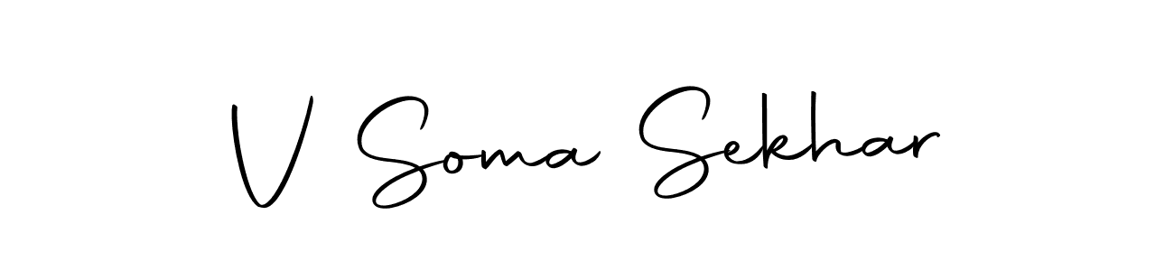 Create a beautiful signature design for name V Soma Sekhar. With this signature (Autography-DOLnW) fonts, you can make a handwritten signature for free. V Soma Sekhar signature style 10 images and pictures png