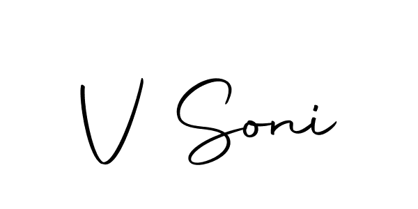 You should practise on your own different ways (Autography-DOLnW) to write your name (V Soni) in signature. don't let someone else do it for you. V Soni signature style 10 images and pictures png