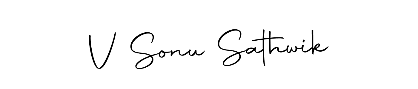 if you are searching for the best signature style for your name V Sonu Sathwik. so please give up your signature search. here we have designed multiple signature styles  using Autography-DOLnW. V Sonu Sathwik signature style 10 images and pictures png