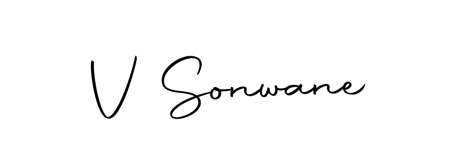 Design your own signature with our free online signature maker. With this signature software, you can create a handwritten (Autography-DOLnW) signature for name V Sonwane. V Sonwane signature style 10 images and pictures png