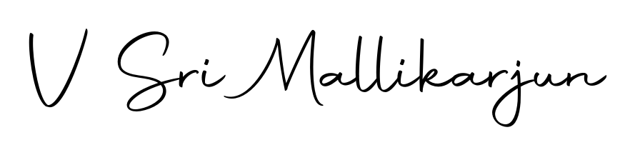 The Autography-DOLnW typeface gives name V Sri Mallikarjun a refined look. Suitable for certificates, diplomas, and official verification. V Sri Mallikarjun signature style 10 images and pictures png