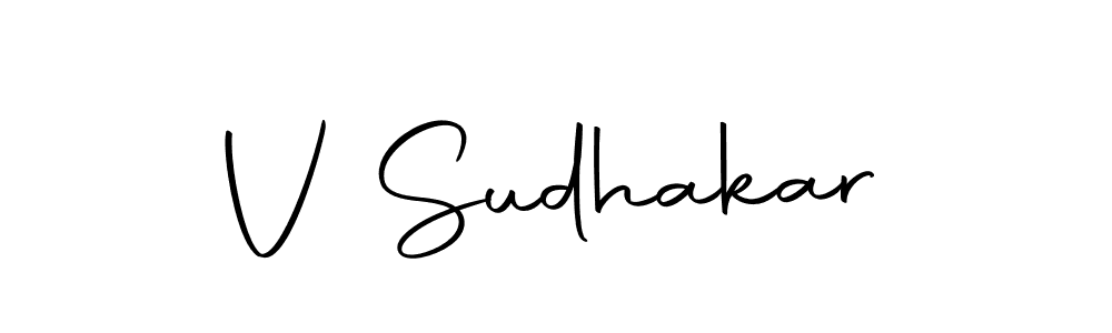How to make V Sudhakar name signature. Use Autography-DOLnW style for creating short signs online. This is the latest handwritten sign. V Sudhakar signature style 10 images and pictures png