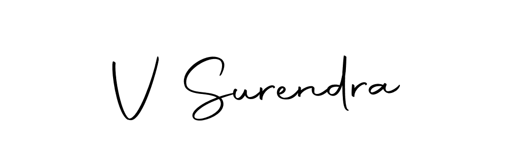 You should practise on your own different ways (Autography-DOLnW) to write your name (V Surendra) in signature. don't let someone else do it for you. V Surendra signature style 10 images and pictures png