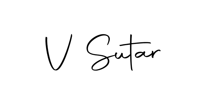 The best way (Autography-DOLnW) to make a short signature is to pick only two or three words in your name. The name V Sutar include a total of six letters. For converting this name. V Sutar signature style 10 images and pictures png