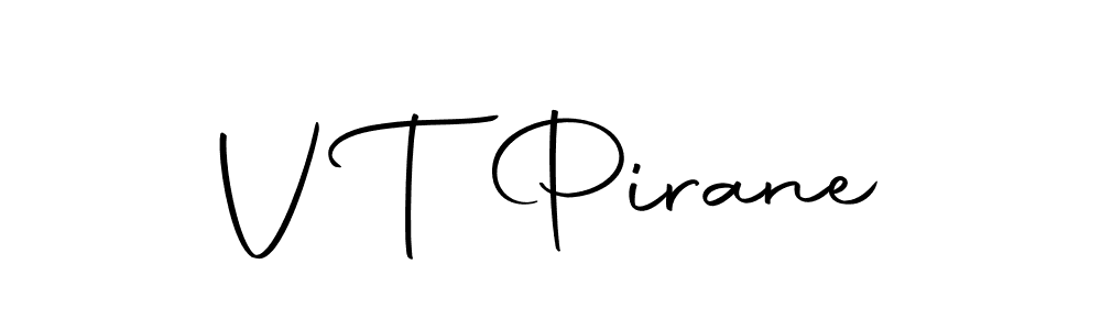 How to make V T Pirane name signature. Use Autography-DOLnW style for creating short signs online. This is the latest handwritten sign. V T Pirane signature style 10 images and pictures png