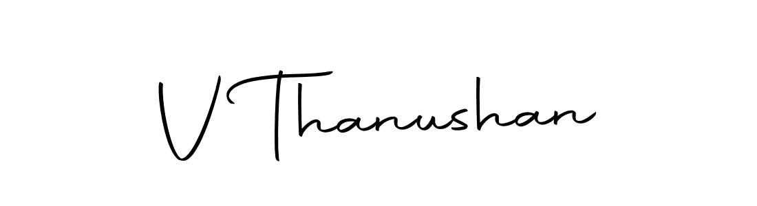Use a signature maker to create a handwritten signature online. With this signature software, you can design (Autography-DOLnW) your own signature for name V Thanushan. V Thanushan signature style 10 images and pictures png