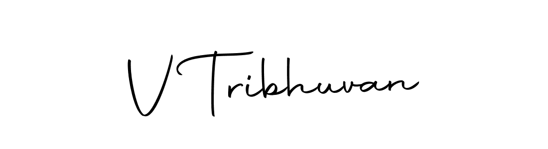 How to make V Tribhuvan name signature. Use Autography-DOLnW style for creating short signs online. This is the latest handwritten sign. V Tribhuvan signature style 10 images and pictures png