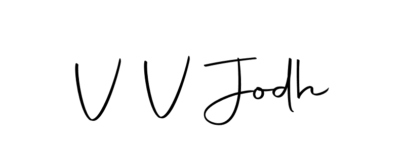 Design your own signature with our free online signature maker. With this signature software, you can create a handwritten (Autography-DOLnW) signature for name V V Jodh. V V Jodh signature style 10 images and pictures png
