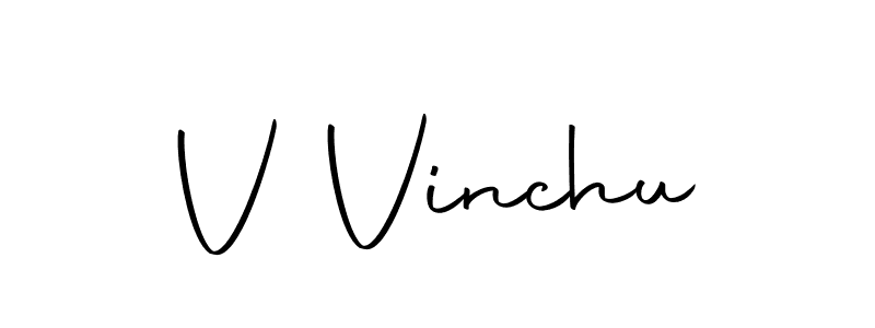 Design your own signature with our free online signature maker. With this signature software, you can create a handwritten (Autography-DOLnW) signature for name V Vinchu. V Vinchu signature style 10 images and pictures png