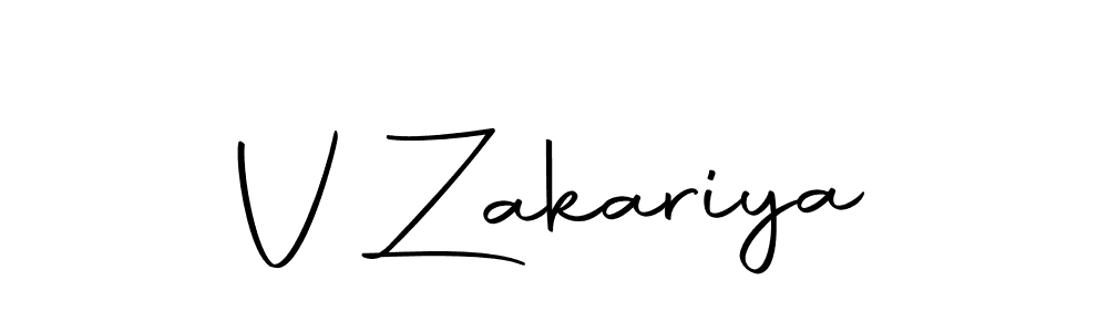 How to make V Zakariya name signature. Use Autography-DOLnW style for creating short signs online. This is the latest handwritten sign. V Zakariya signature style 10 images and pictures png