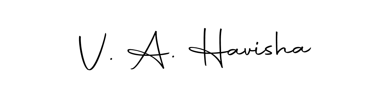 Use a signature maker to create a handwritten signature online. With this signature software, you can design (Autography-DOLnW) your own signature for name V. A. Havisha. V. A. Havisha signature style 10 images and pictures png