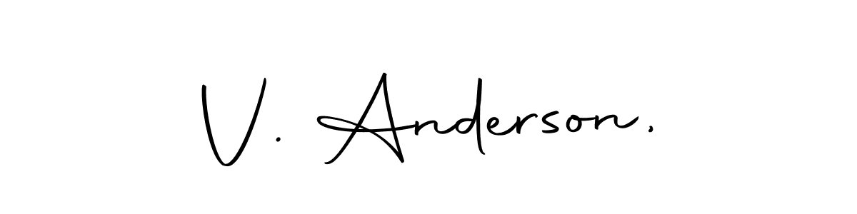 Make a beautiful signature design for name V. Anderson,. Use this online signature maker to create a handwritten signature for free. V. Anderson, signature style 10 images and pictures png