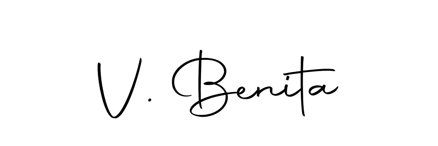 How to make V. Benita name signature. Use Autography-DOLnW style for creating short signs online. This is the latest handwritten sign. V. Benita signature style 10 images and pictures png