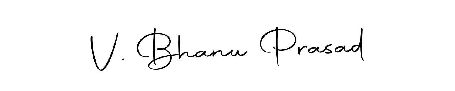 How to make V. Bhanu Prasad name signature. Use Autography-DOLnW style for creating short signs online. This is the latest handwritten sign. V. Bhanu Prasad signature style 10 images and pictures png