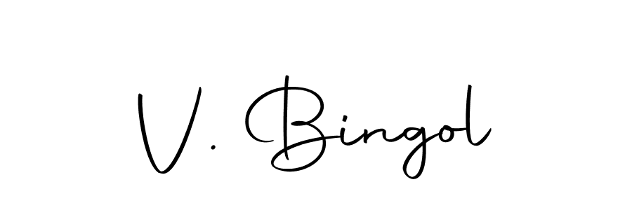 Create a beautiful signature design for name V. Bingol. With this signature (Autography-DOLnW) fonts, you can make a handwritten signature for free. V. Bingol signature style 10 images and pictures png