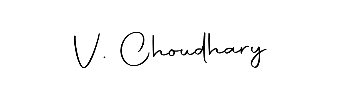 Design your own signature with our free online signature maker. With this signature software, you can create a handwritten (Autography-DOLnW) signature for name V. Choudhary. V. Choudhary signature style 10 images and pictures png