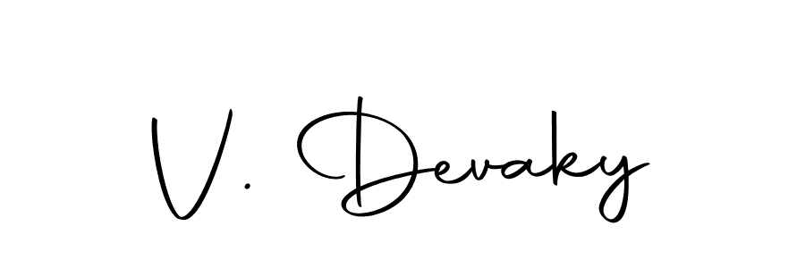 Design your own signature with our free online signature maker. With this signature software, you can create a handwritten (Autography-DOLnW) signature for name V. Devaky. V. Devaky signature style 10 images and pictures png