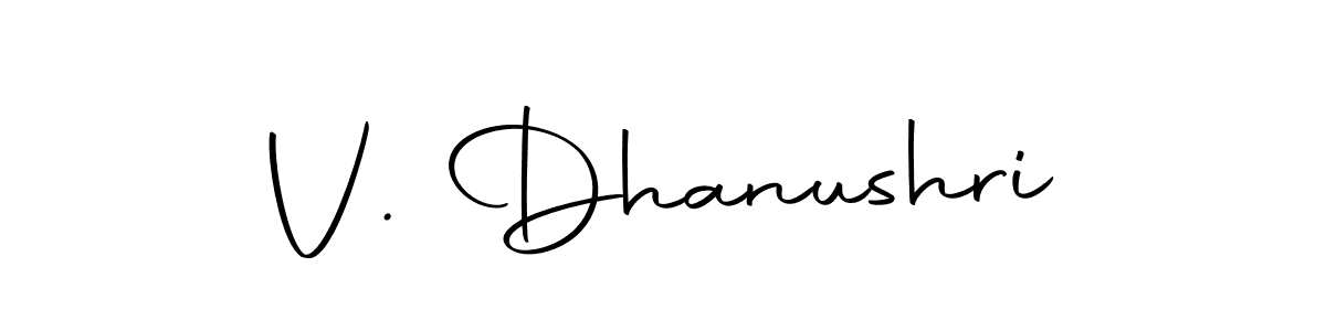 The best way (Autography-DOLnW) to make a short signature is to pick only two or three words in your name. The name V. Dhanushri include a total of six letters. For converting this name. V. Dhanushri signature style 10 images and pictures png