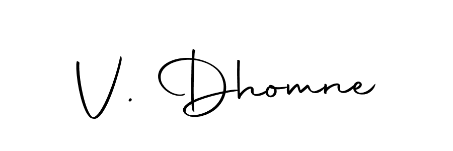 V. Dhomne stylish signature style. Best Handwritten Sign (Autography-DOLnW) for my name. Handwritten Signature Collection Ideas for my name V. Dhomne. V. Dhomne signature style 10 images and pictures png