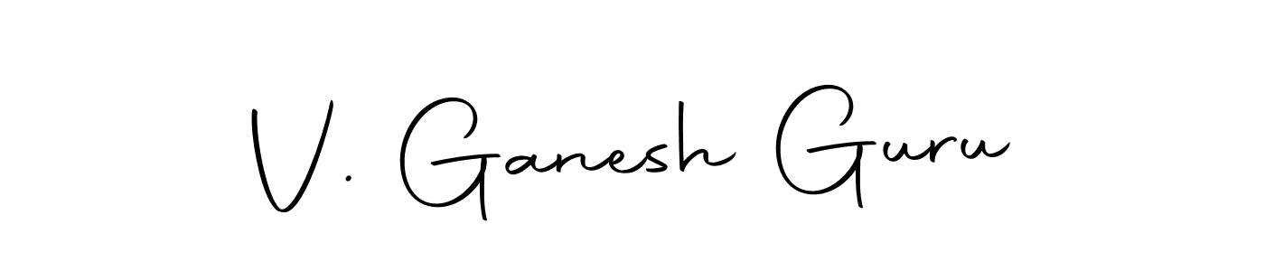 How to make V. Ganesh Guru name signature. Use Autography-DOLnW style for creating short signs online. This is the latest handwritten sign. V. Ganesh Guru signature style 10 images and pictures png