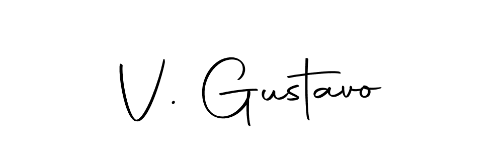 Design your own signature with our free online signature maker. With this signature software, you can create a handwritten (Autography-DOLnW) signature for name V. Gustavo. V. Gustavo signature style 10 images and pictures png