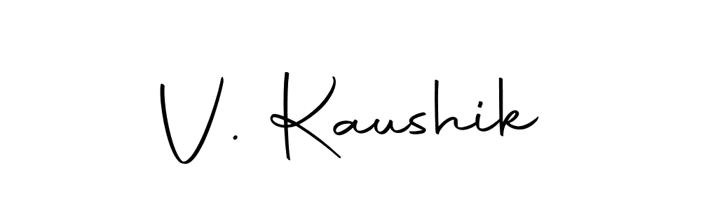 How to make V. Kaushik name signature. Use Autography-DOLnW style for creating short signs online. This is the latest handwritten sign. V. Kaushik signature style 10 images and pictures png