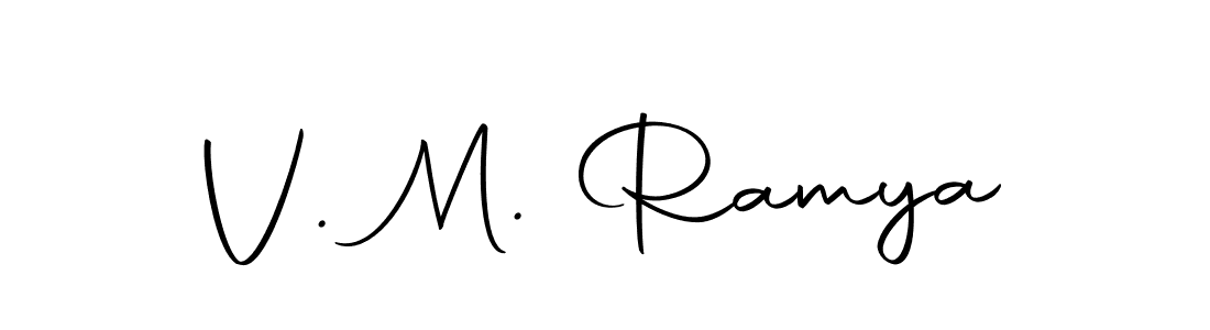 How to make V. M. Ramya name signature. Use Autography-DOLnW style for creating short signs online. This is the latest handwritten sign. V. M. Ramya signature style 10 images and pictures png