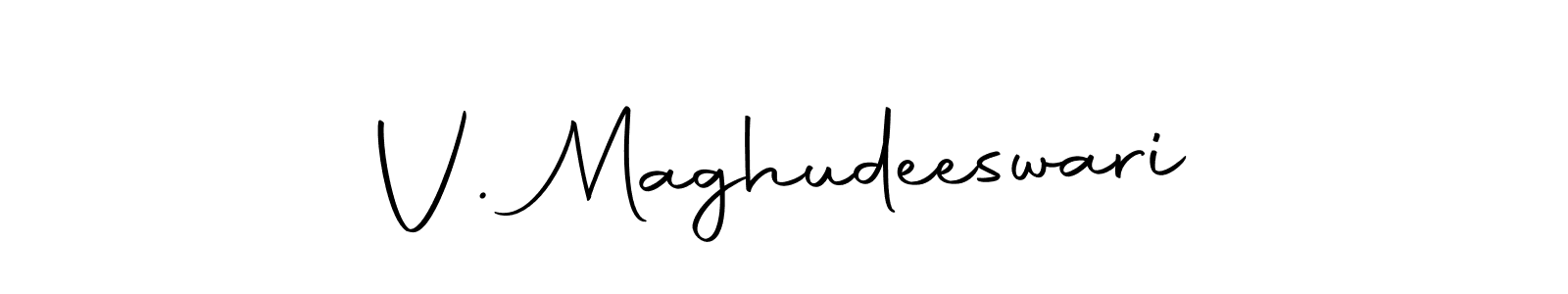 Also we have V. Maghudeeswari name is the best signature style. Create professional handwritten signature collection using Autography-DOLnW autograph style. V. Maghudeeswari signature style 10 images and pictures png