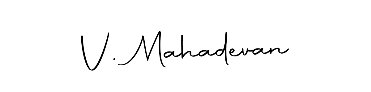 Use a signature maker to create a handwritten signature online. With this signature software, you can design (Autography-DOLnW) your own signature for name V. Mahadevan. V. Mahadevan signature style 10 images and pictures png