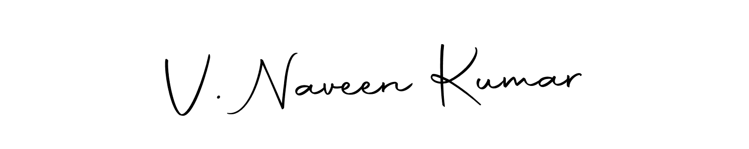 Use a signature maker to create a handwritten signature online. With this signature software, you can design (Autography-DOLnW) your own signature for name V. Naveen Kumar. V. Naveen Kumar signature style 10 images and pictures png