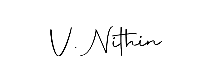 You can use this online signature creator to create a handwritten signature for the name V. Nithin. This is the best online autograph maker. V. Nithin signature style 10 images and pictures png