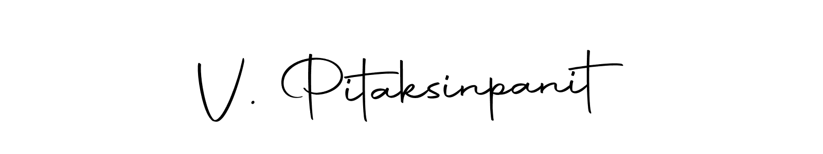 You should practise on your own different ways (Autography-DOLnW) to write your name (V. Pitaksinpanit) in signature. don't let someone else do it for you. V. Pitaksinpanit signature style 10 images and pictures png