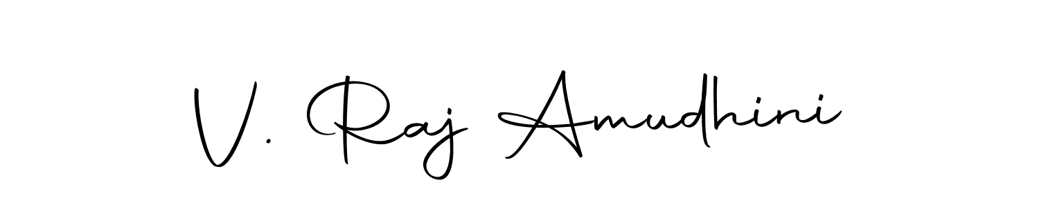 This is the best signature style for the V. Raj Amudhini name. Also you like these signature font (Autography-DOLnW). Mix name signature. V. Raj Amudhini signature style 10 images and pictures png