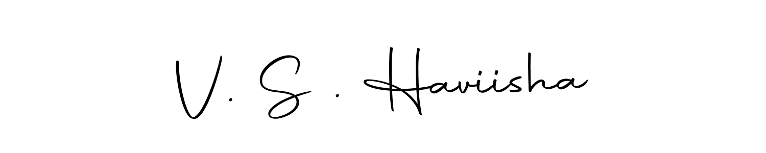 Use a signature maker to create a handwritten signature online. With this signature software, you can design (Autography-DOLnW) your own signature for name V. S . Haviisha. V. S . Haviisha signature style 10 images and pictures png