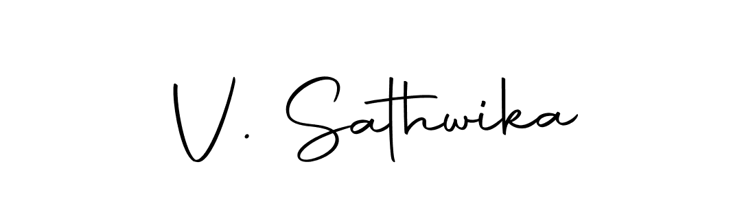 Design your own signature with our free online signature maker. With this signature software, you can create a handwritten (Autography-DOLnW) signature for name V. Sathwika. V. Sathwika signature style 10 images and pictures png