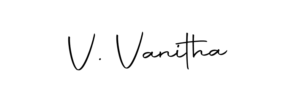 Make a beautiful signature design for name V. Vanitha. With this signature (Autography-DOLnW) style, you can create a handwritten signature for free. V. Vanitha signature style 10 images and pictures png