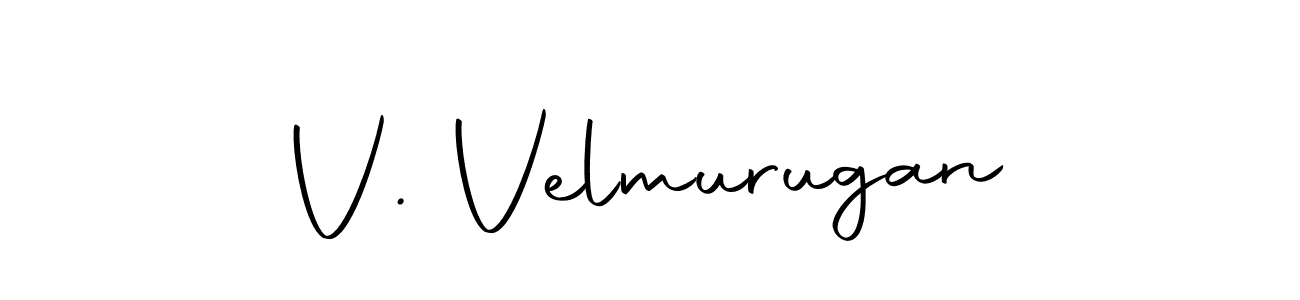 How to make V. Velmurugan name signature. Use Autography-DOLnW style for creating short signs online. This is the latest handwritten sign. V. Velmurugan signature style 10 images and pictures png